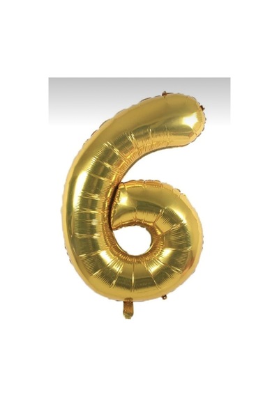 6 Rakam Gold Balon Helyum Uyumlu 34 Inch 76 Cm Normal Şişim Veya Uçan Gold Gold