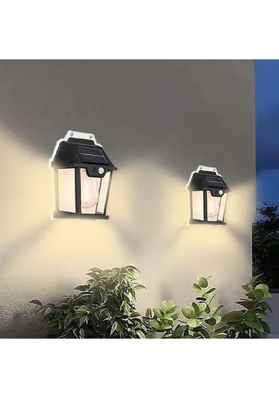Pt-2991 Solar Led Duvar Lambası Siyah