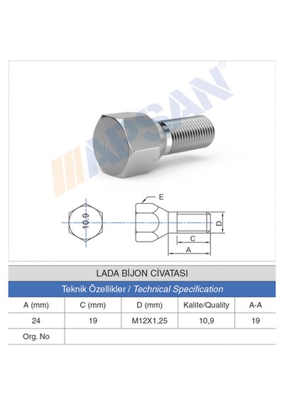 20 Adet Lada Bijon Civatası