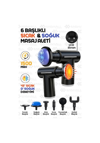 Enshall Md-9000 Soğuk Sıcak 6 Başlıklı Masaj Tabancası