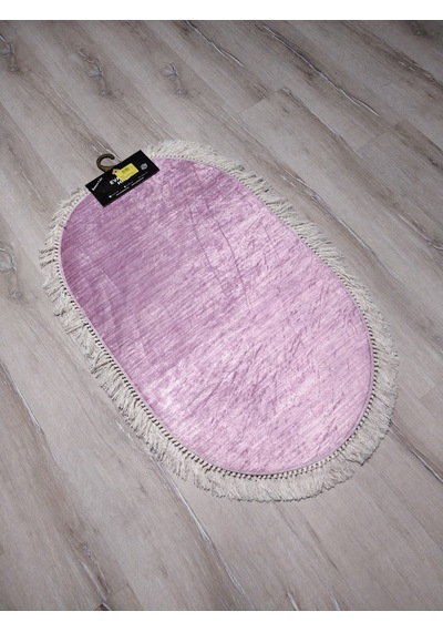 Yamalı Home Eva K1002 Fuşya 2'Li Klozet Takımı Oval Banyo Paspası Fuşya