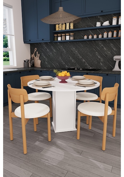 Modern Dolaplı 4 Kişilik Mutfak Yemek Masası Ve Sandalye %100 Mdf Mutfak Yemek Odası Masası Takımı Ymt04 Beyaz Modern Dolaplı 4 Kişilik Mutfak Yemek Masası Ve Sandalye %100 Mdf Mutfak Yemek Odası Masası Takımı Ymt04 Beyaz