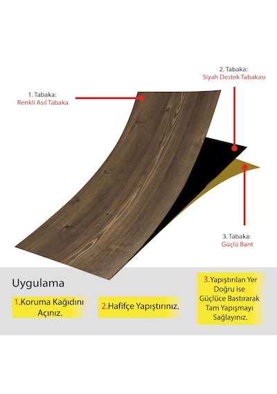 Tink Kendinden Yapışkanlı Antik Desenli Pvc Parke 25x80 Cm / 5 Adet