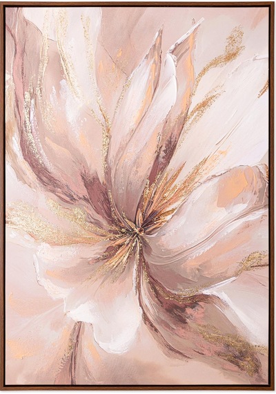 The Mia Neutral Floral Kanvas Tablo 70x100 Cm Tbl0106