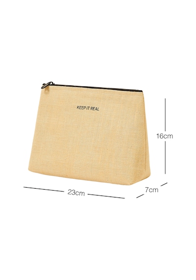 Ocean Home Textile Termal Astarlı Jüt Keten Makyaj Çantası 23 X 16 X 7 Cm
