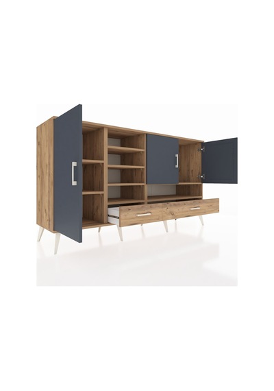Hyperion Konsol 8 Raflı 2 Çekmeceli 3 Kapaklı 176x44x99 Çam-antra Çam-antrasit/çam Hyperion Konsol 8 Raflı 2 Çekmeceli 3 Kapaklı 176x44x99 Çam-antra Çam-antrasit/çam
