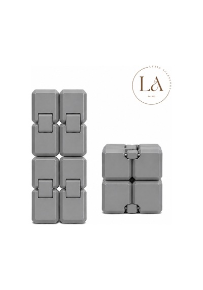 Hareketli Rahatlatıcı Küpü Infinity Cube Katlanabilir Anti Rahatlatıcı Oyuncak 3d Baskı Sonsuz Küp Gri