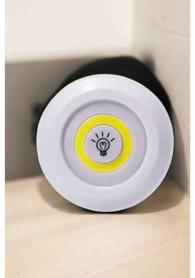 Spot Lamba Led Işık 3'lü Uzaktan Kumandalı Pilli Yapışkanlı Kablosuz