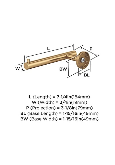 Bronz Tek Direkli Tuvalet Kağıdı Tutacağı 7-1 4 Inç. 184 Mm Uzunluk Tuvalet Kağıdı Tutacağı Arrondi Banyo Dok Diğer