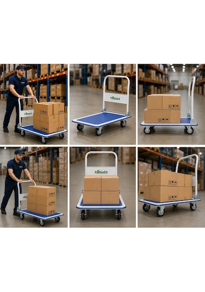 Ph150 Profesyonel Paket Taşıma Arabası 150 Kg Beyaz Güçlendirilmiş Çelik Gövde