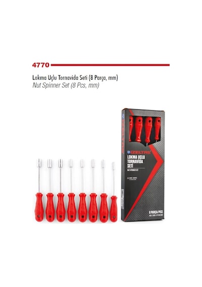 İzeltaş 4770 00 8108 Lokma Uçlu Tornavida Takımı 8 Parça