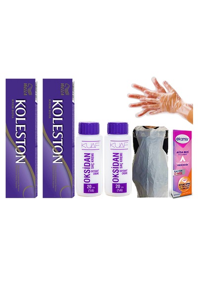 Koleston Saç Boyası 7-1 Küllü Kumral 2'li  + Oksidan 20 Volum 2'li