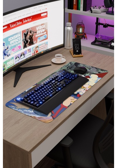 Gurren Lagann Kaymaz Dikişli Kauçuk Oyuncu Mousepad V3 - 70x30 Xl Gaming Mouse Pad Fare Altlığı