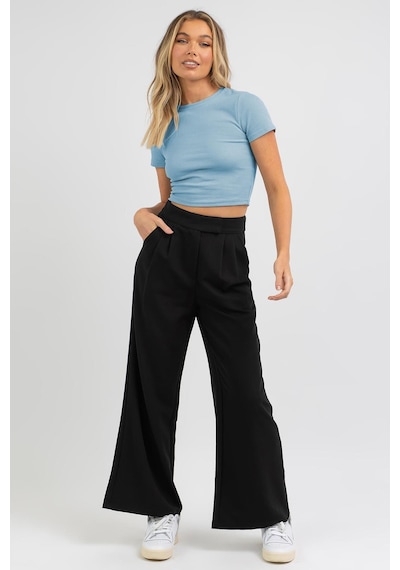 Madmext Bebe Mavisi Basic Crop Kadın Tişört Mg1772-bebe Mavisi Bebe Mavi