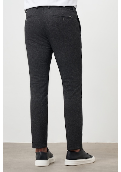 Morven Erkek Siyah Poliviskon Trend Pileli Slim Fit Spor Pantolon Siyah
