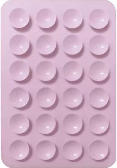 Maks Technology Kare Öpücüklü 03 Mkst Çift Taraflı Silikon Tutucu 5,50cm X 8cm - Açık Pembe Pembe