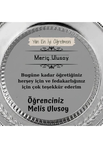 Öğretmenler Günü Hediyesi Kişiye Özel İsimli Yılın En İyi Öğretmeni Plaketi