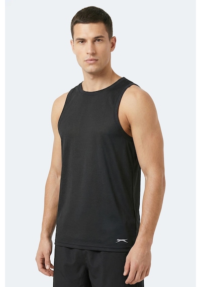 Slazenger Korba Erkek Kolsuz Siyah Tişört Siyah