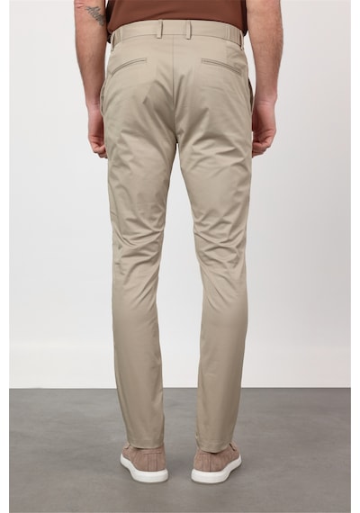 İmza Koyu Bej Yan Cep Slim Fit Pamuklu Chino Pantolon 1003260168