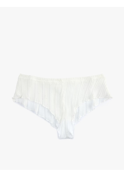 Koton Tül Simli Rahat Kalıp Bridal Hipster Külot Ekru 6slk30143mk