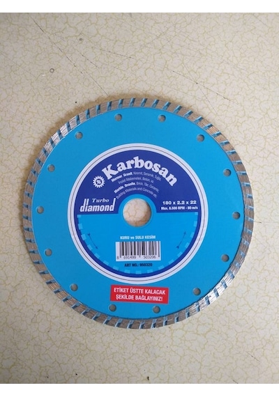 Karbosan Turbo Kanallı Seramik-granit-taş Kesici 180 Mm