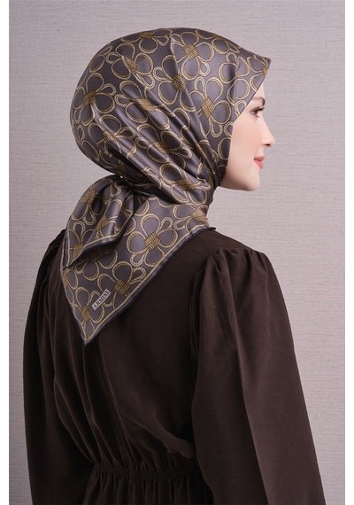 Armine İpek Eşarp 2027 Kış - 9638-33 Füme Twill