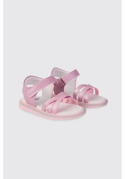 Panço Kız Bebek Pembe Sandalet 2612gb10021