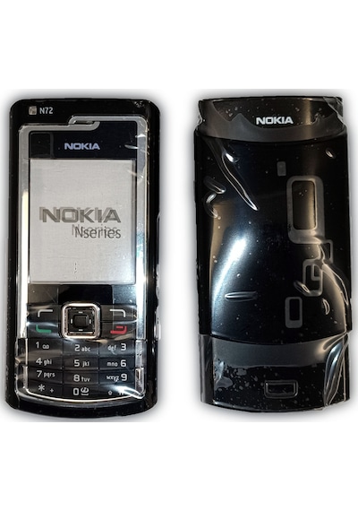 Nokia N72 Kapak Nokia N72 Uyumlu Siyah Kapak Ön Kapak Arka Kapak