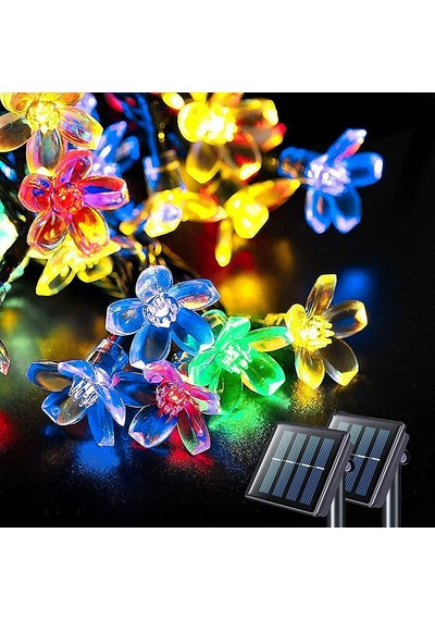 Güneş Enerjili Led Bahçe Aydınlatması 5m Renkli Kiraz(RGB)  Solar Diğer