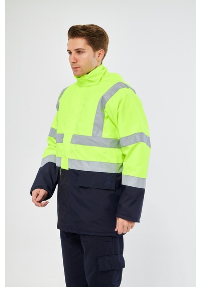 Parka Yeşil Lacivert Lacivert - Fosforlu Sarı