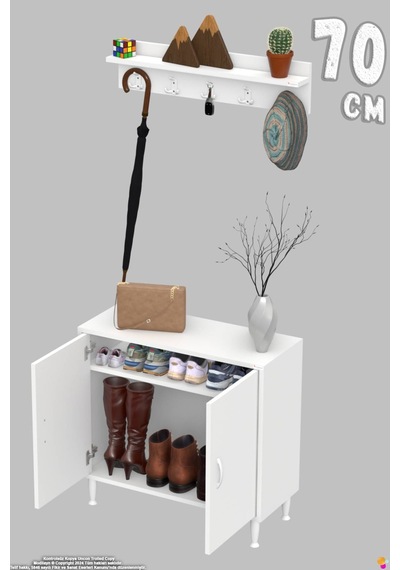 Aura Portmanto Vestiyer Ayakkabılık 1 Raf 2 Bölme 3 Kancalı Askılı Dar Alan Çok Amaçlı Dolap 70 Cm Aura Portmanto Vestiyer Ayakkabılık 1 Raf 2 Bölme 3 Kancalı Askılı Dar Alan Çok Amaçlı Dolap 70 Cm