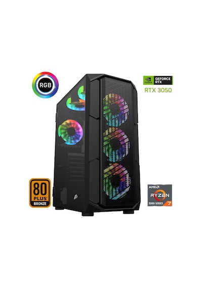 Xaser XSR616 R7-5700X 32 GB 1 TB M.2 NVMe SSD 6 GB RTX3050 Free Dos Masaüstü Oyuncu Bilgisayarı