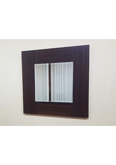 Nsp Dekoratif Ayna 60cmx60cm Mat Abanoz Kahverengi