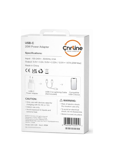 Apple iPhone 14 Pro / 14 Pro Max Uyumlu 20w Usb-c Şarj Adaptörü