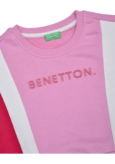 Benetton Pembe Kız Çocuk Basic Sweatshirt Bnt-g21534