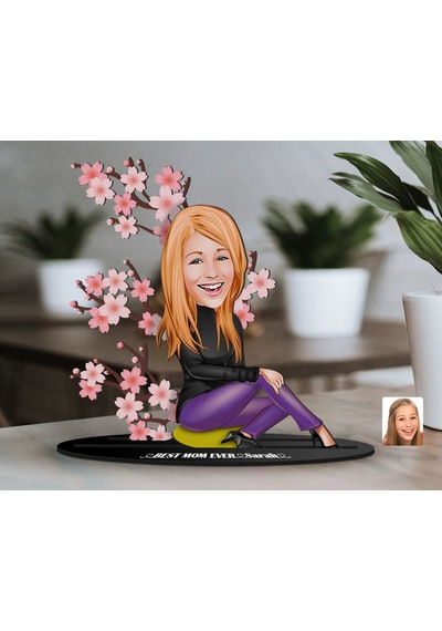 Bk Gift Kişiye Özel Anneler Günü Karikatürlü 3d Ahşap Biblo, Anneler Günü Biblo, Ahşap Biblo, Anneye Hediye, Ev Dekoru-4