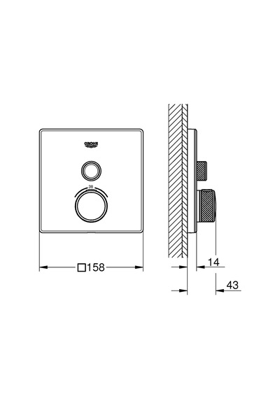 Grohe Ankastre Term. Banyo Bataryası 1 Çıkış S.Control Kr/Byz- 29153Ls0 Beyaz