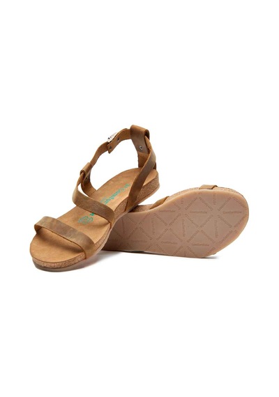 Comfortfusse Grady - Kadın Ortopedik Hakiki Deri Sandalet Taba Yağlı Deri