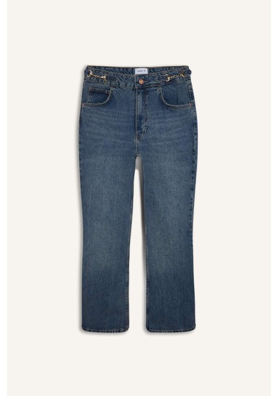 Defacto Crop Flare Fıt Normal Bel Bilek Boy Jean Pantolon H3050ax26smnm28 Mavi-nm28