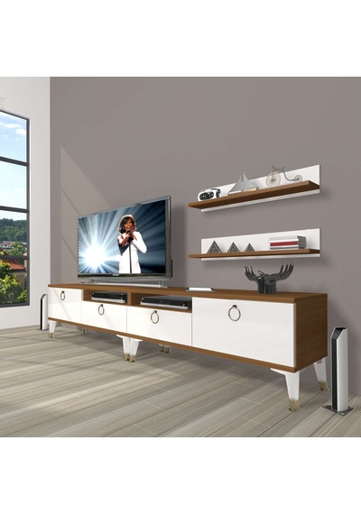 Decoraktiv Eko 220r Mdf Gold Tv Ünitesi Tv Sehpası Ceviz - Siyah