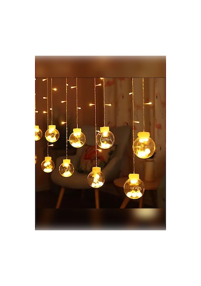 Top Led Dekoratif Saçaklı Perde Işık 8 Fonksiyonlu Fişli Günışığı Ampul Led Aydınlatma Gün Işığı