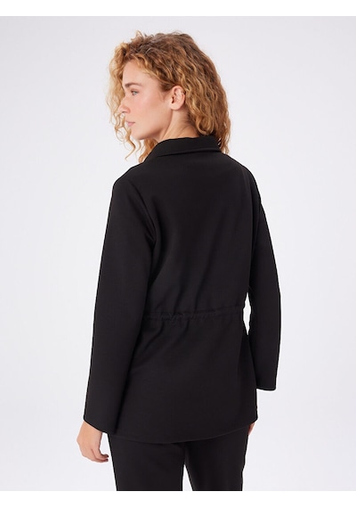 Faik Sönmez Relax Beli Tünelli Fermuarlı Örme Overshirt Tunik W27tnk019 Uw27tnk01910 Siyah