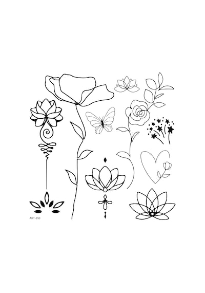 Flower Geçici Dövme,geçici Tattoo ,vücut Dövme,kol Bilek Dövme,boyun Dövme,sırt Dövme