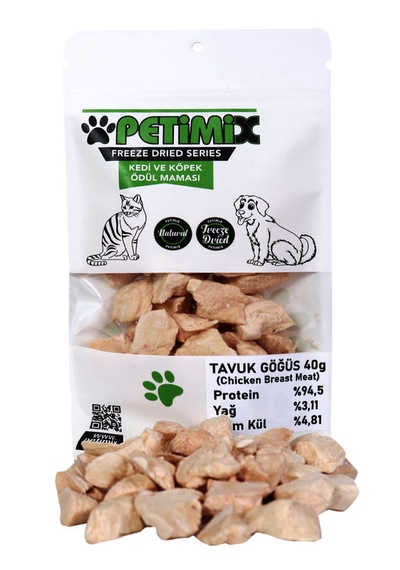 Petimix Freeze Dry Tavuk Göğüs Barf Kedi Ödül Maması 40 G