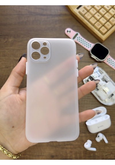 Apple iPhone 11 Pro Uyumlu Süper İnce Mat Ultra Thin Silikon Kılıf Şeffaf