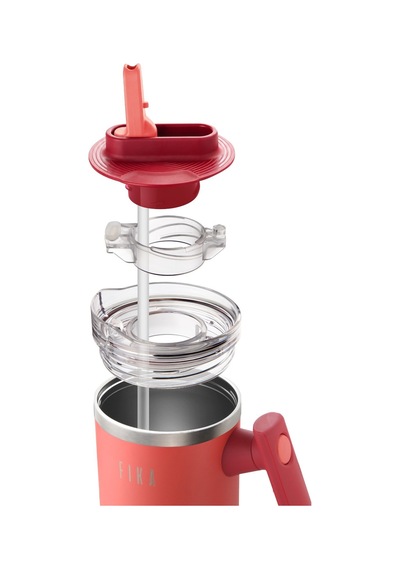 Fika Lumi Döner Kulplu Termos 1200 Ml - Kırmızı-7580