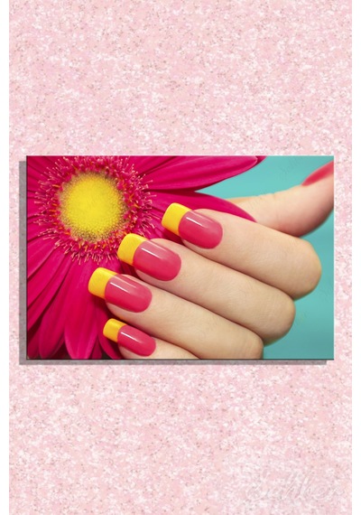 Kanvas Tablo Yatay Tekli Kuaför Güzellik Salonu Makyaj Nail Art Mani Kür 1062
