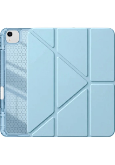 Ps Apple Uyumlu iPad Air 13 İnç M4 / M3 / M2 Tri Folding Standlı Kılıf - Turkuaz Kapaklı Kılıf