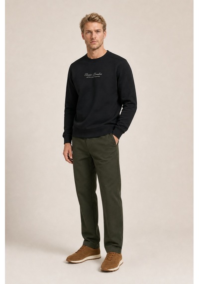 Redline Clavin Erkek Regular Fit Yeni Sezon Pamuklu Sweatshirt Siyah
