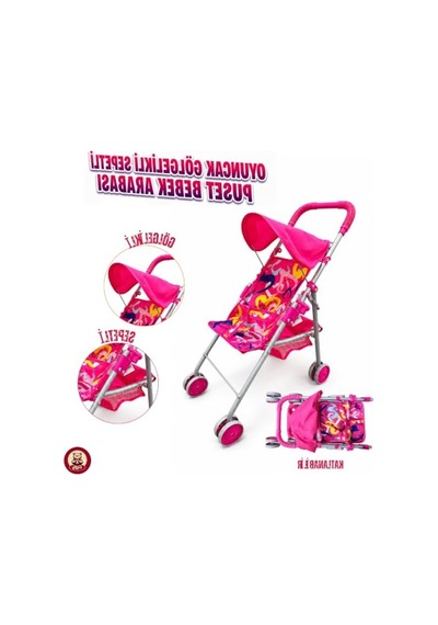 Oyuncak Bebek Arabası Katlanabilir Metal Puset Gölgelikli Sepetli Beşikli Ve Baston 4 Farklı Model Seçeneği